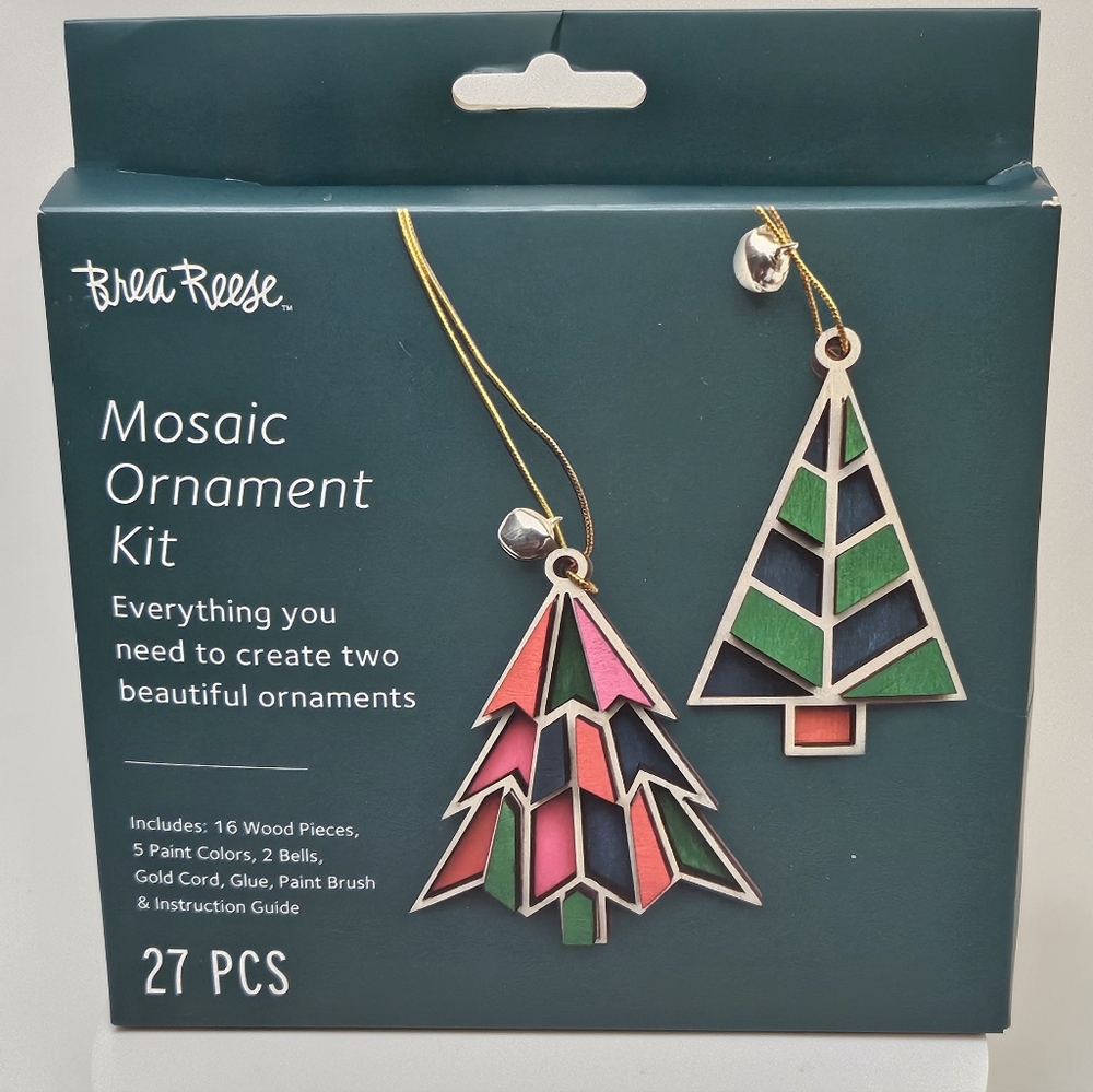 New Mosaic Christmas Tree Ornament Kit From  Brea Reese Two In Box DIY Craft Fun
